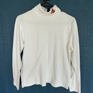 Vintage Halloween Pumpkin White Long Sleeve Turtleneck Sweater size Small